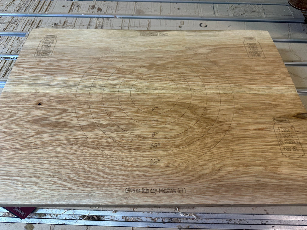 Personalized White Oak Dough Board | Farmhouse Baking Board with Measurement Guide & Scripture
