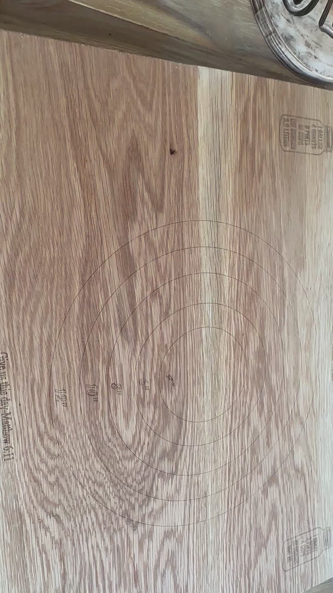 Personalized White Oak Dough Board | Farmhouse Baking Board with Measurement Guide & Scripture